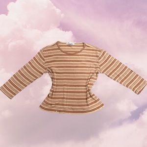 Vintage y2k bookworm style striped shirt 📚

#grunge #cargo #kawaii #coquette